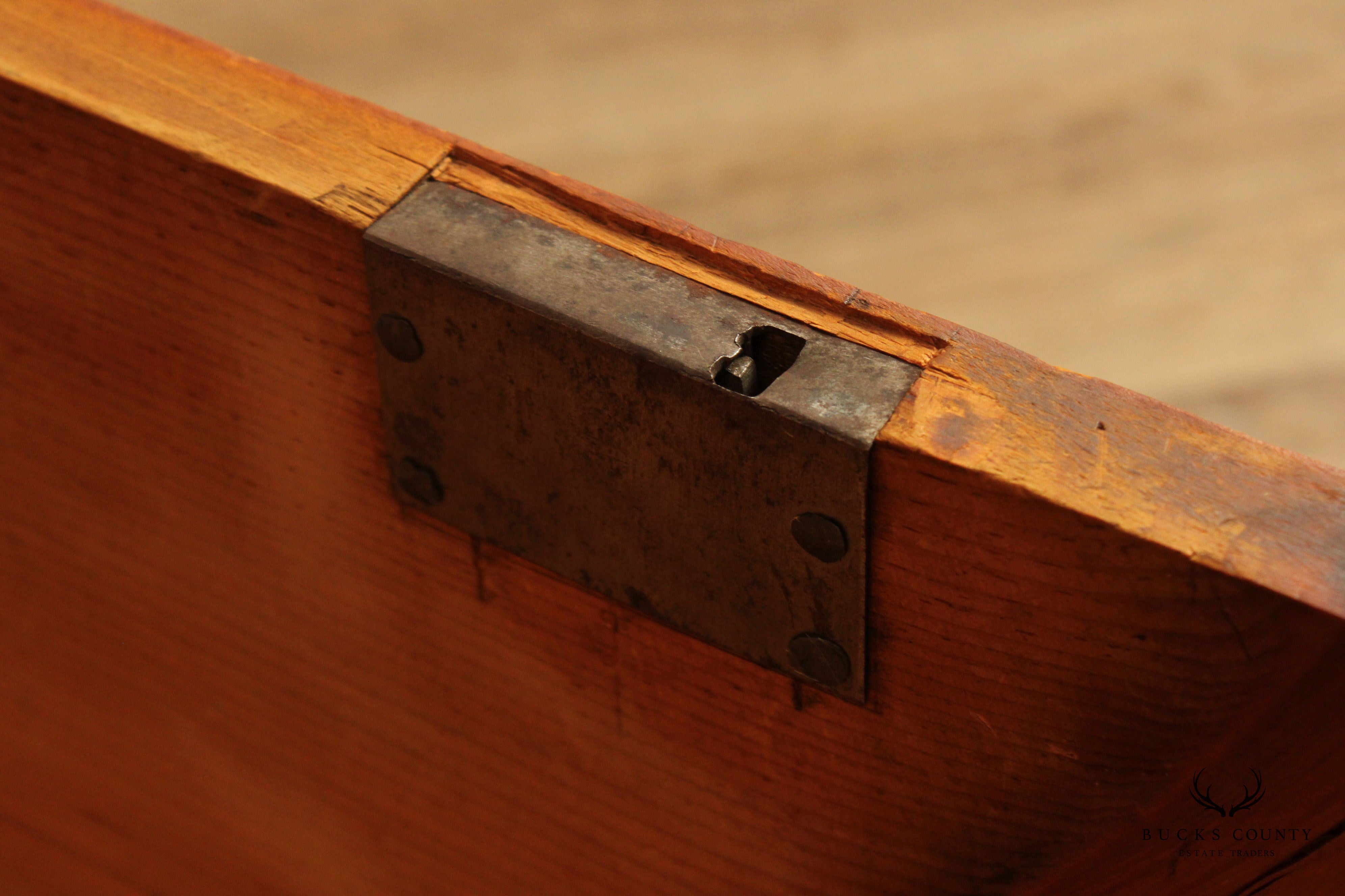 Antique Chippendale Large Two-Drawer Pine Blanket Chest