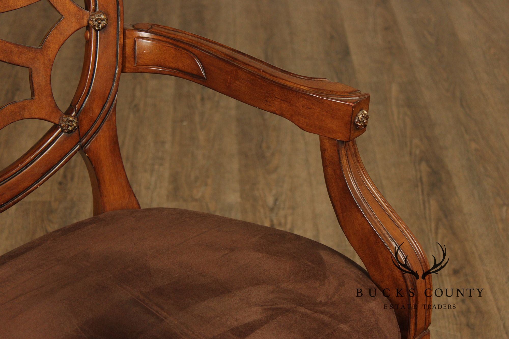 Hepplewhite Style Spider Web Back Armchair