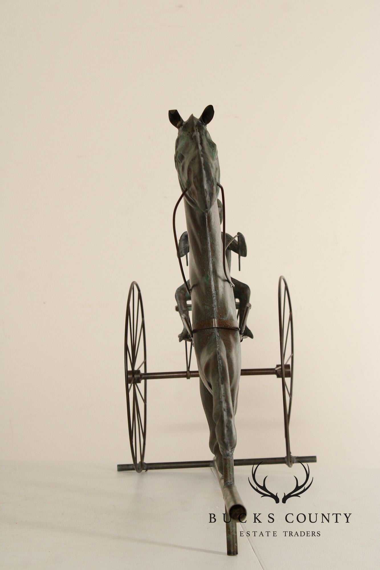 Vintage Jockey and Horse Copper Weathervane