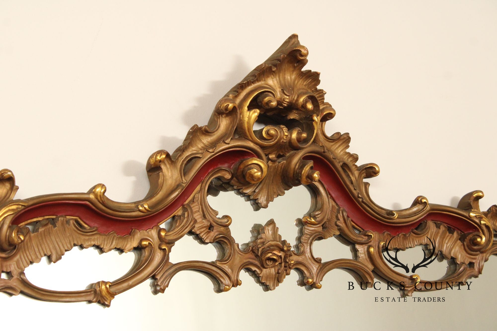 Monumental Vintage Italian Rococo Style Mantel or Fireplace Mirror