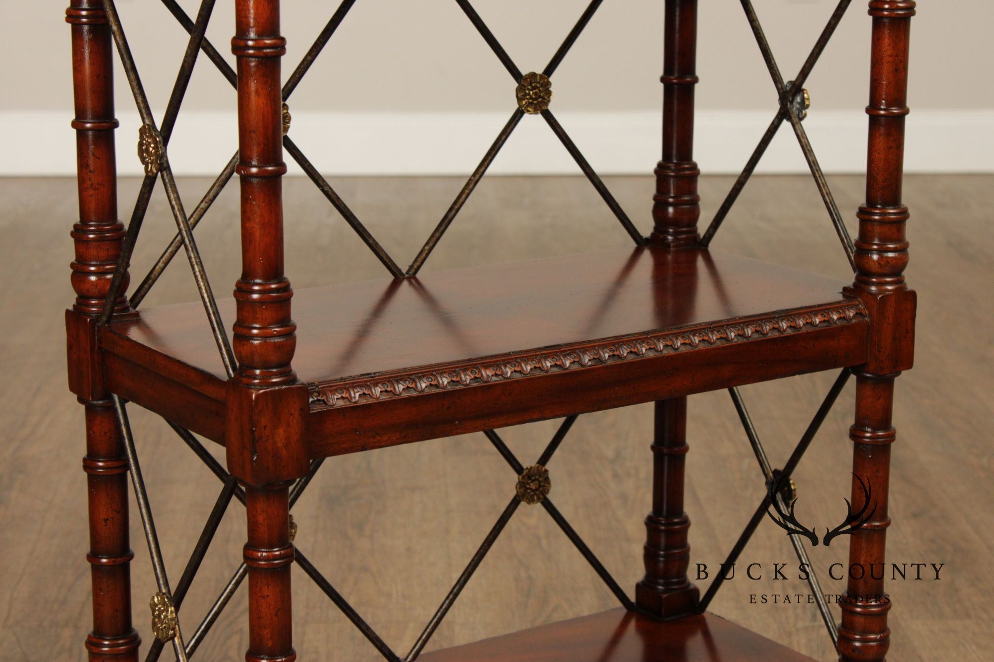 Maitland Smith George IV Style Pair of Mahogany Bookcases