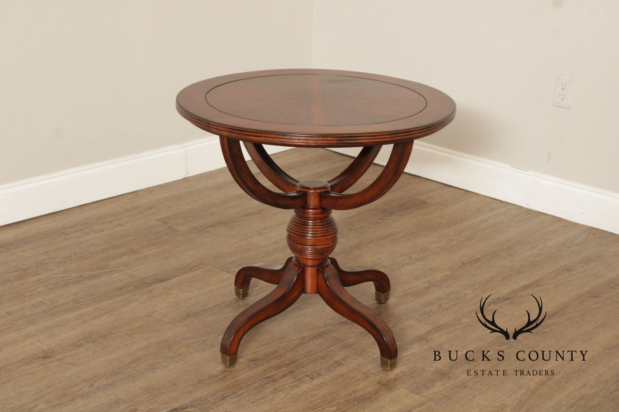 Regency Style Mahogany Round Top Side Table