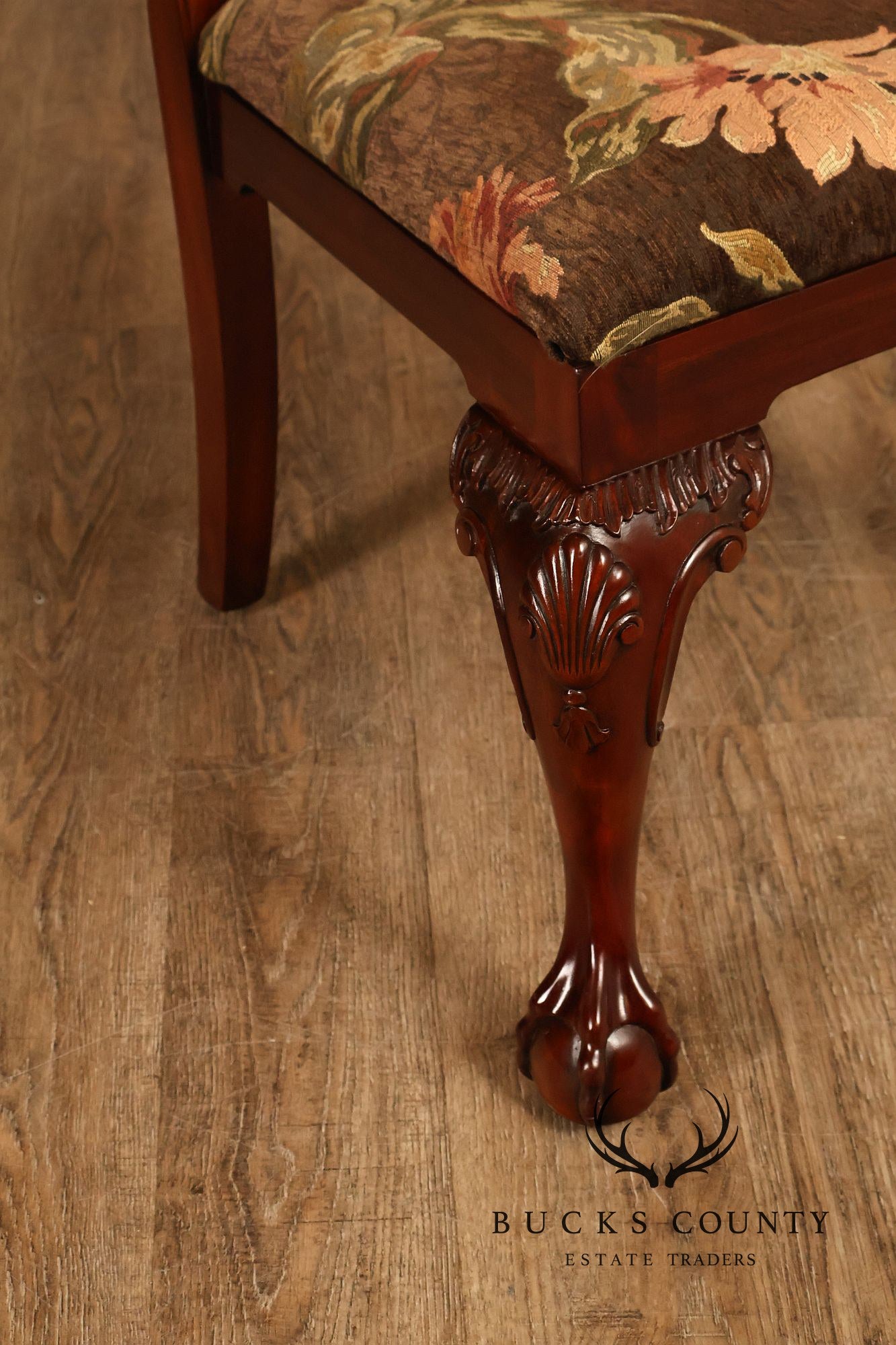 Maitland Smith Chippendale Style Set of Eight Mahogany Dining Chairs