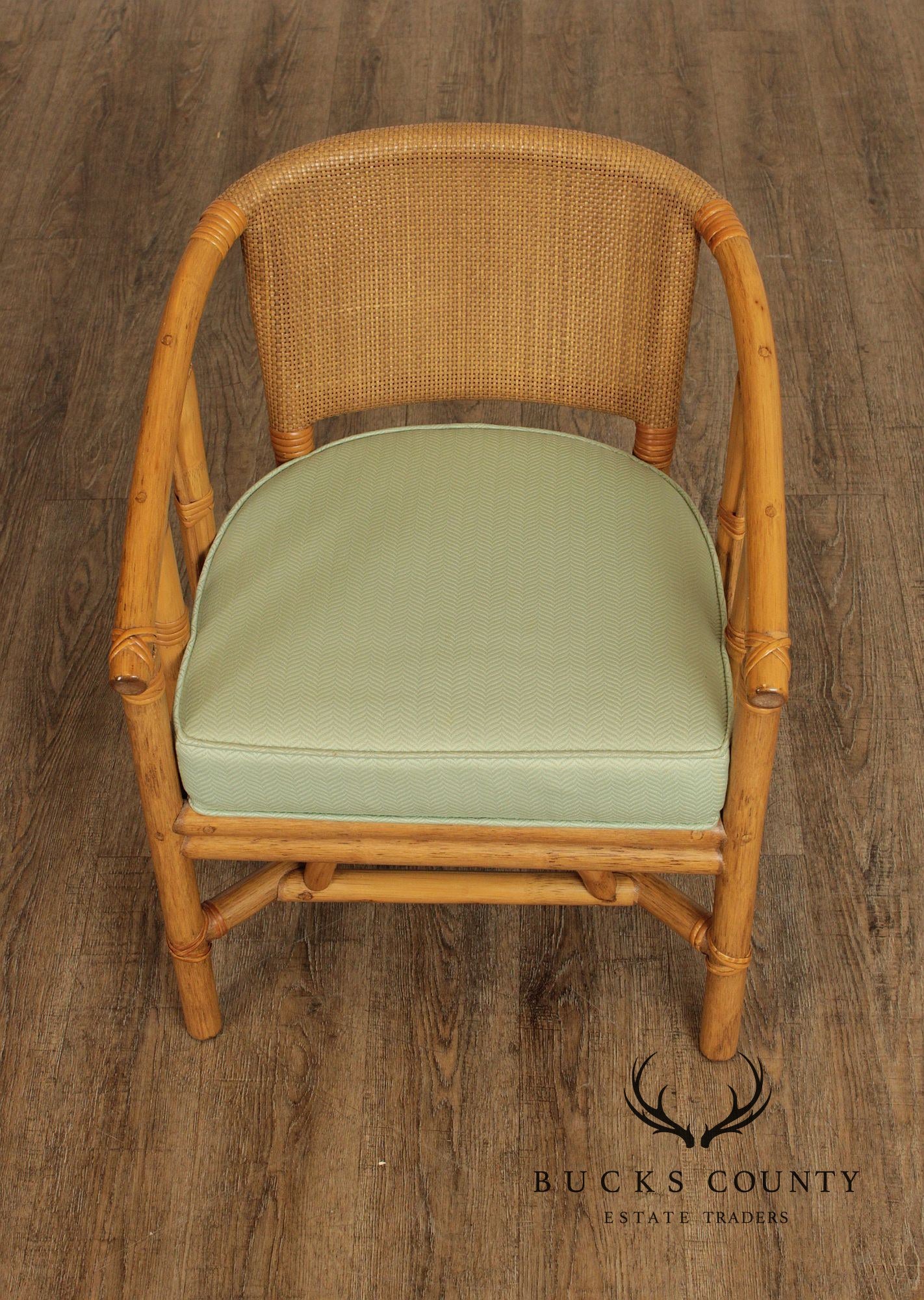 Hollywood Regency Rattan Lounge Chair