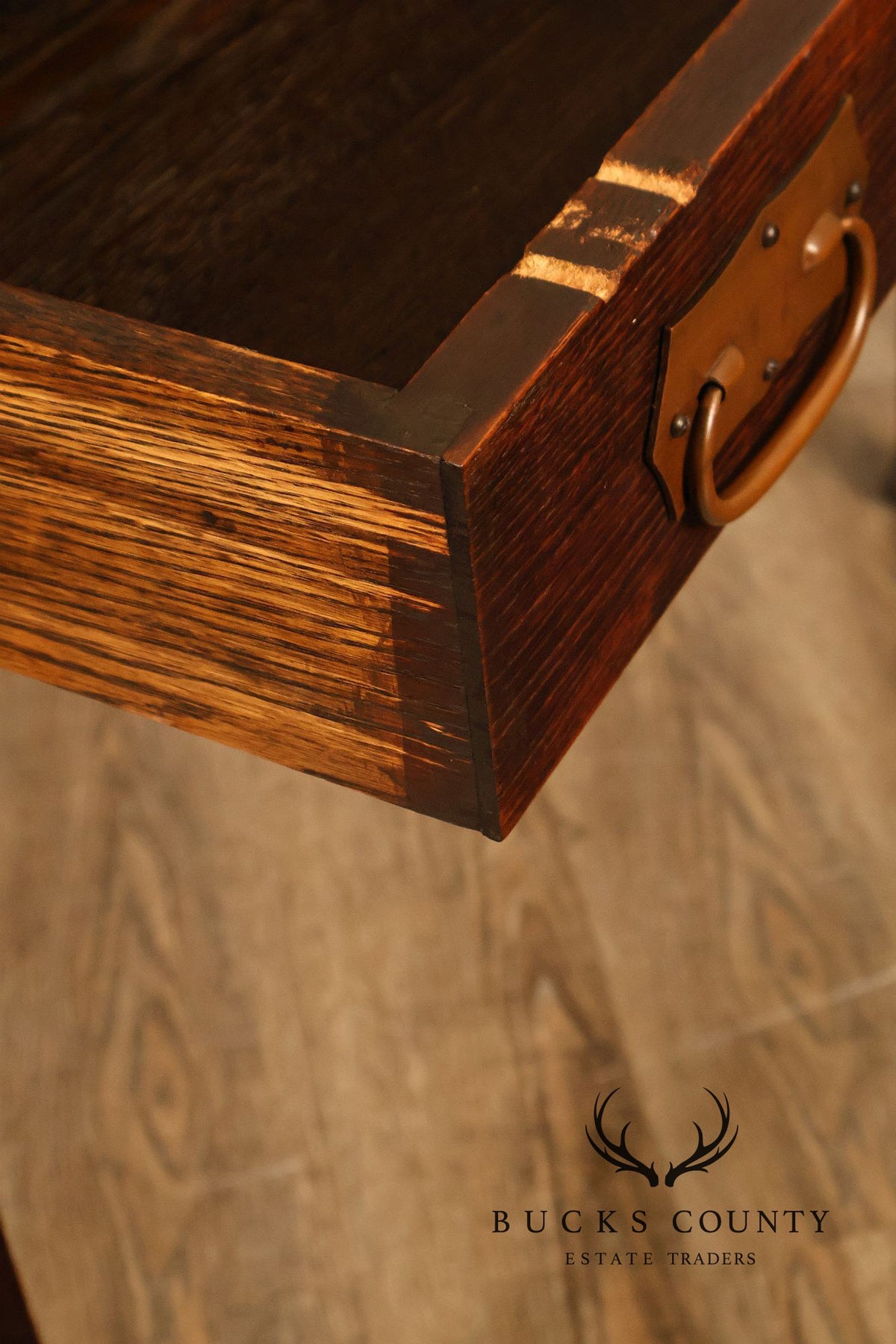 Antique Roycroft Arts And Crafts Mission Oak Drop Front Writing Desk