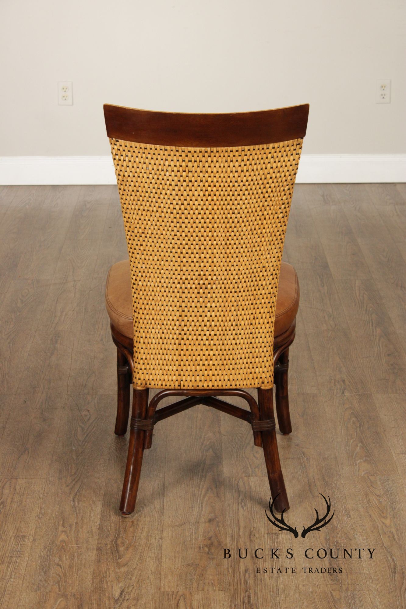 Palecek British Colonial Style Bamboo and Rattan Side Chair