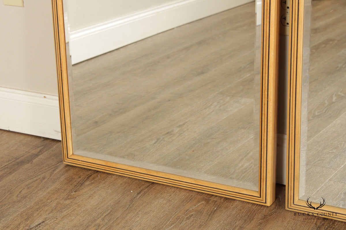 Henredon Scene Two Pair Inlaid Beveled Wall Mirrors