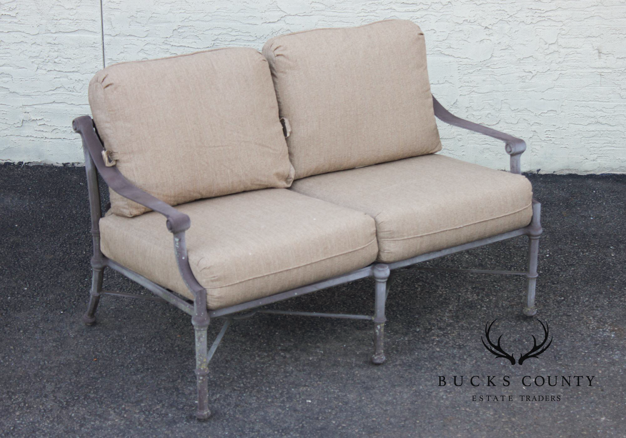 Woodard Delphi Collection Outdoor Cast Aluminum Garden Settee