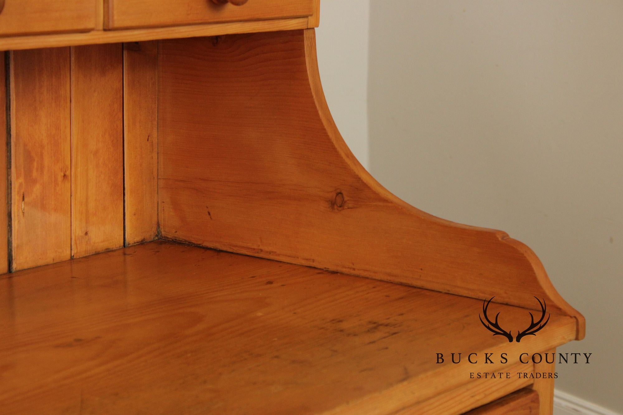 English Pine Step Back Hutch Dry Sink Cabinet
