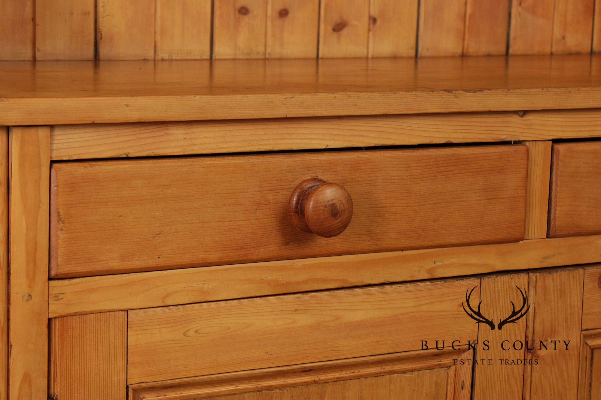 English Pine Step Back Hutch Dry Sink Cabinet