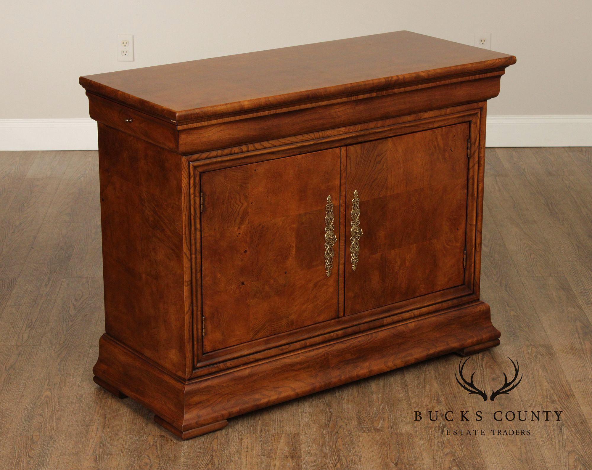 Henredon Charles X Style Burlwood Server Cabinet