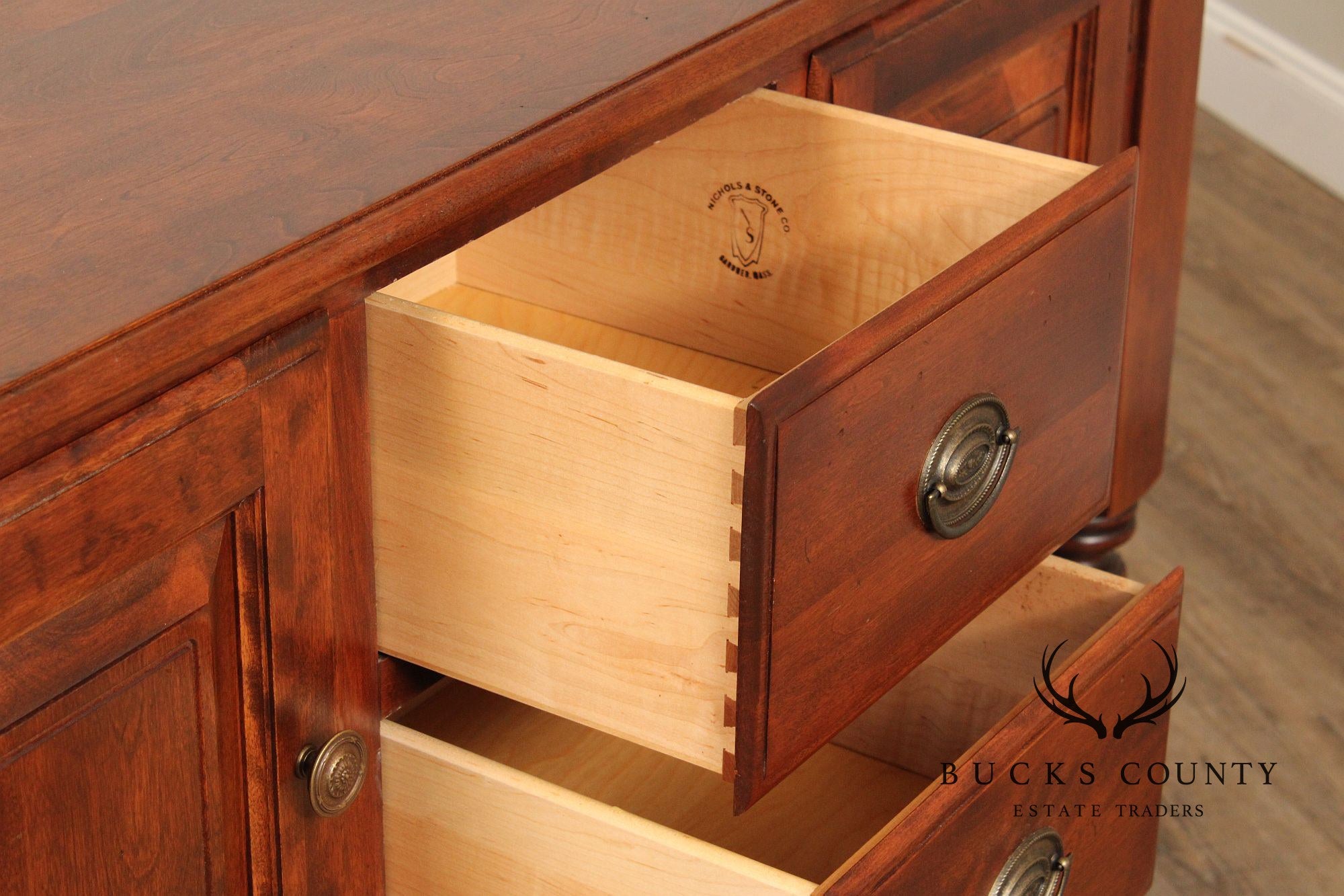 Nichols & Stone Maple Server Sideboard With Fluted Legs