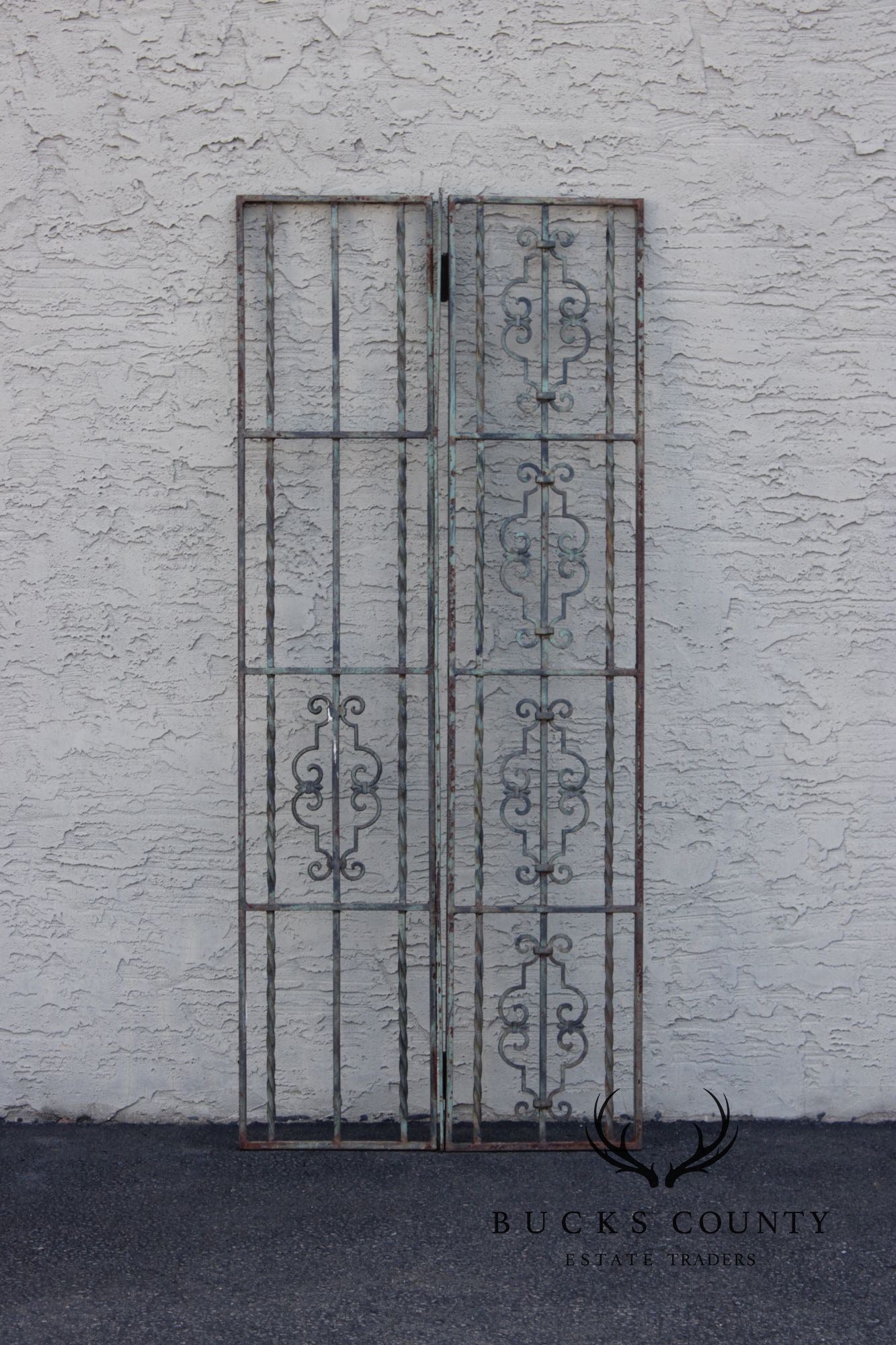 Vintage Pair Of Ornamental Iron Garden Or Entry Doors
