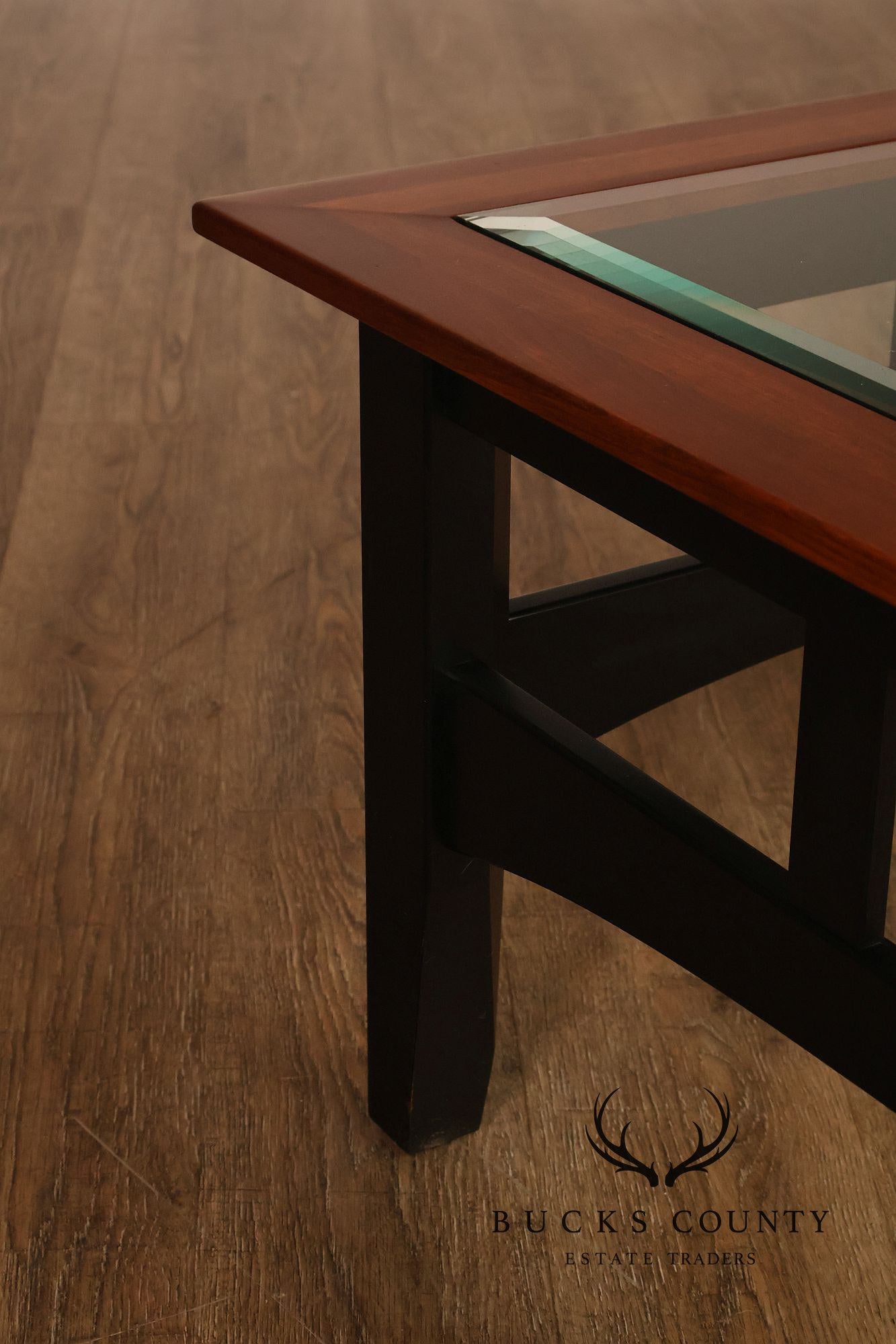 Ethan Allen American Impressions Cherry Glass Top Coffee Table