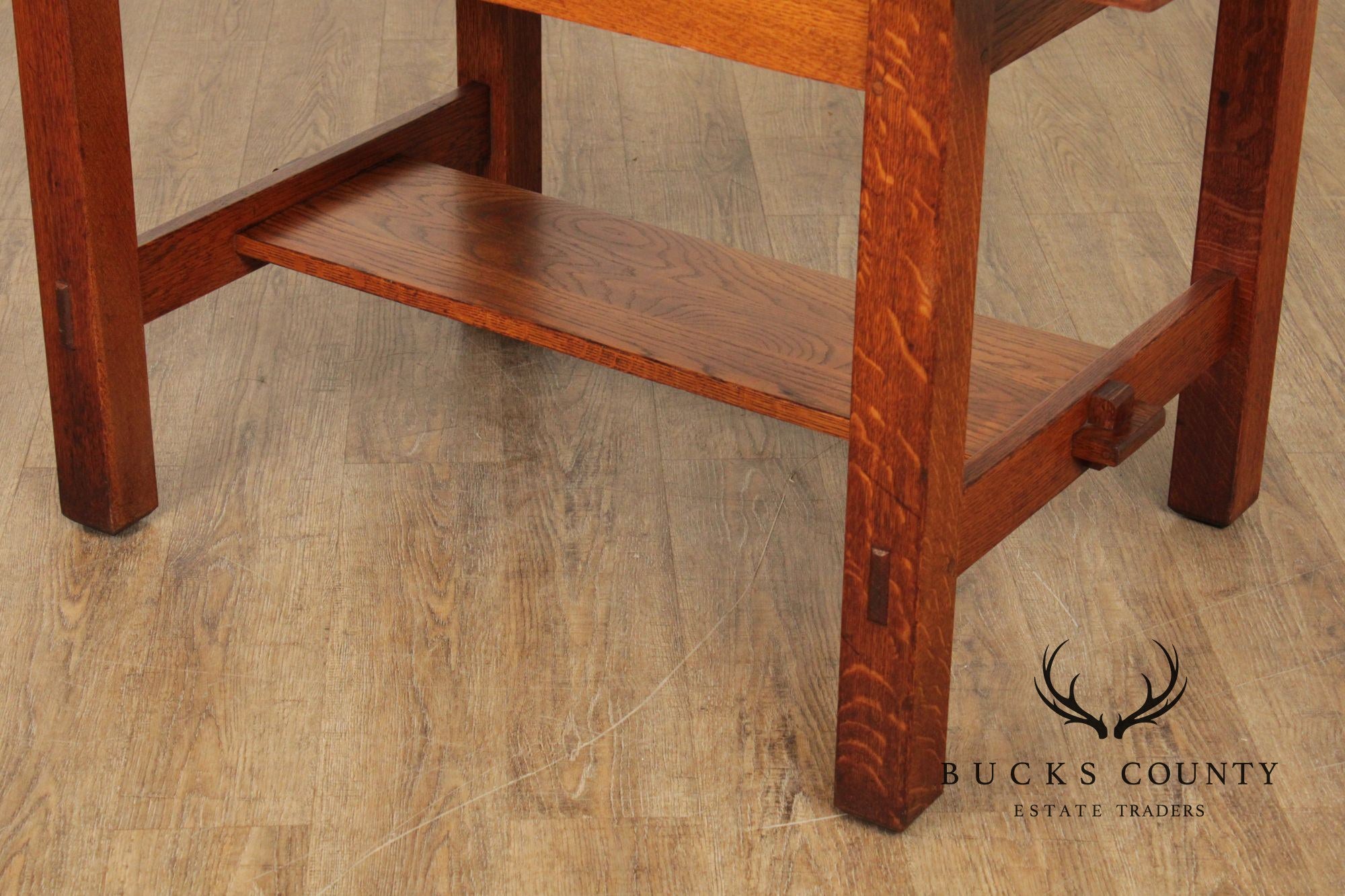 L. & J.G. Stickley Antique Mission Oak Library Table Writing Desk