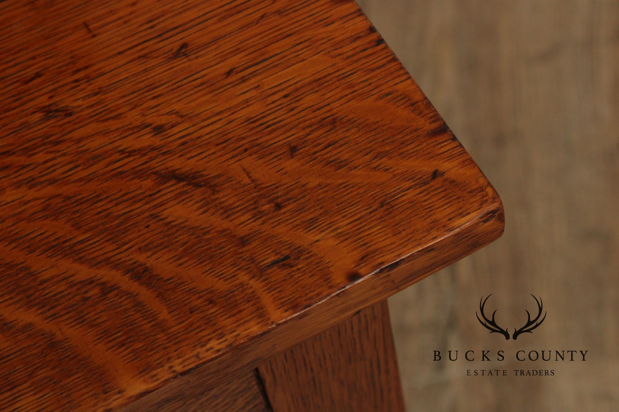 Antique Mission Oak Writing Desk With Bookcase Top