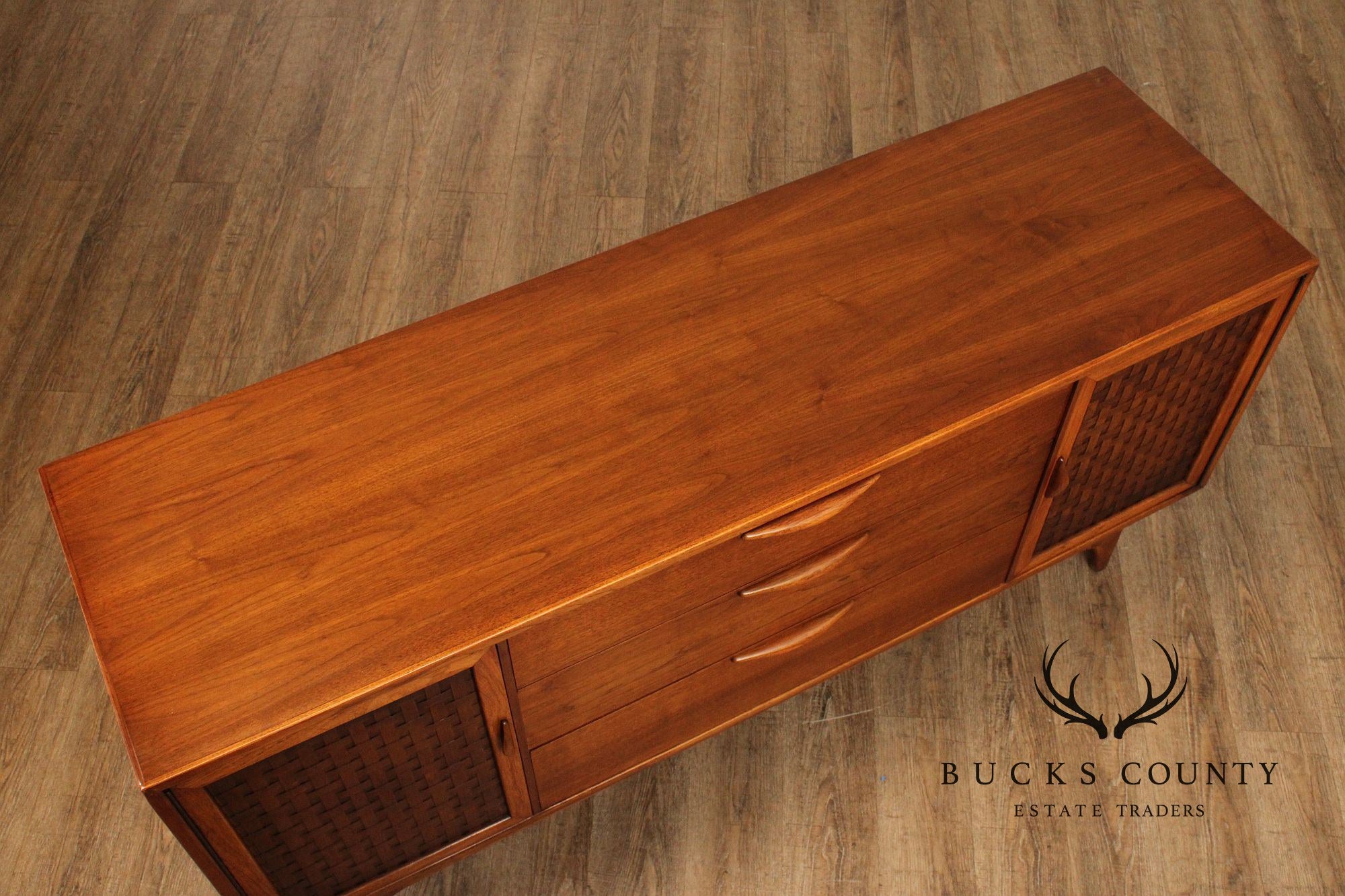 Lane Mid-Century Modern Walnut Credenza Sideboard