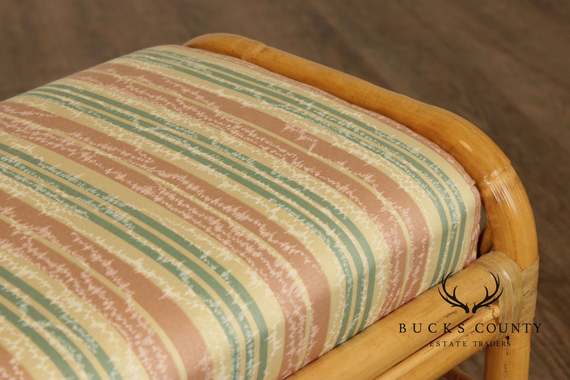 Vintage Hollywood Regency Bamboo Bench