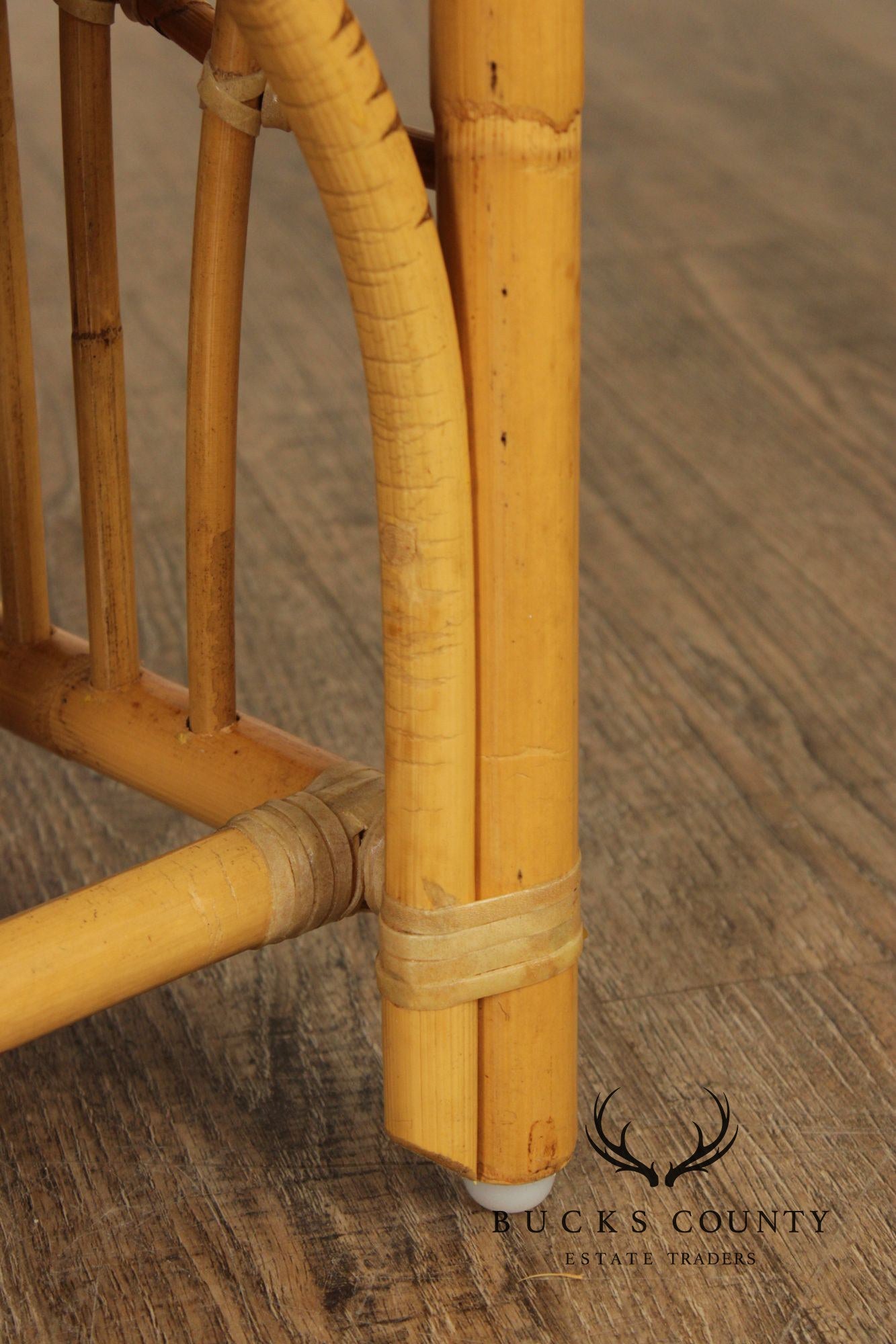 Vintage Hollywood Regency Bamboo Bench