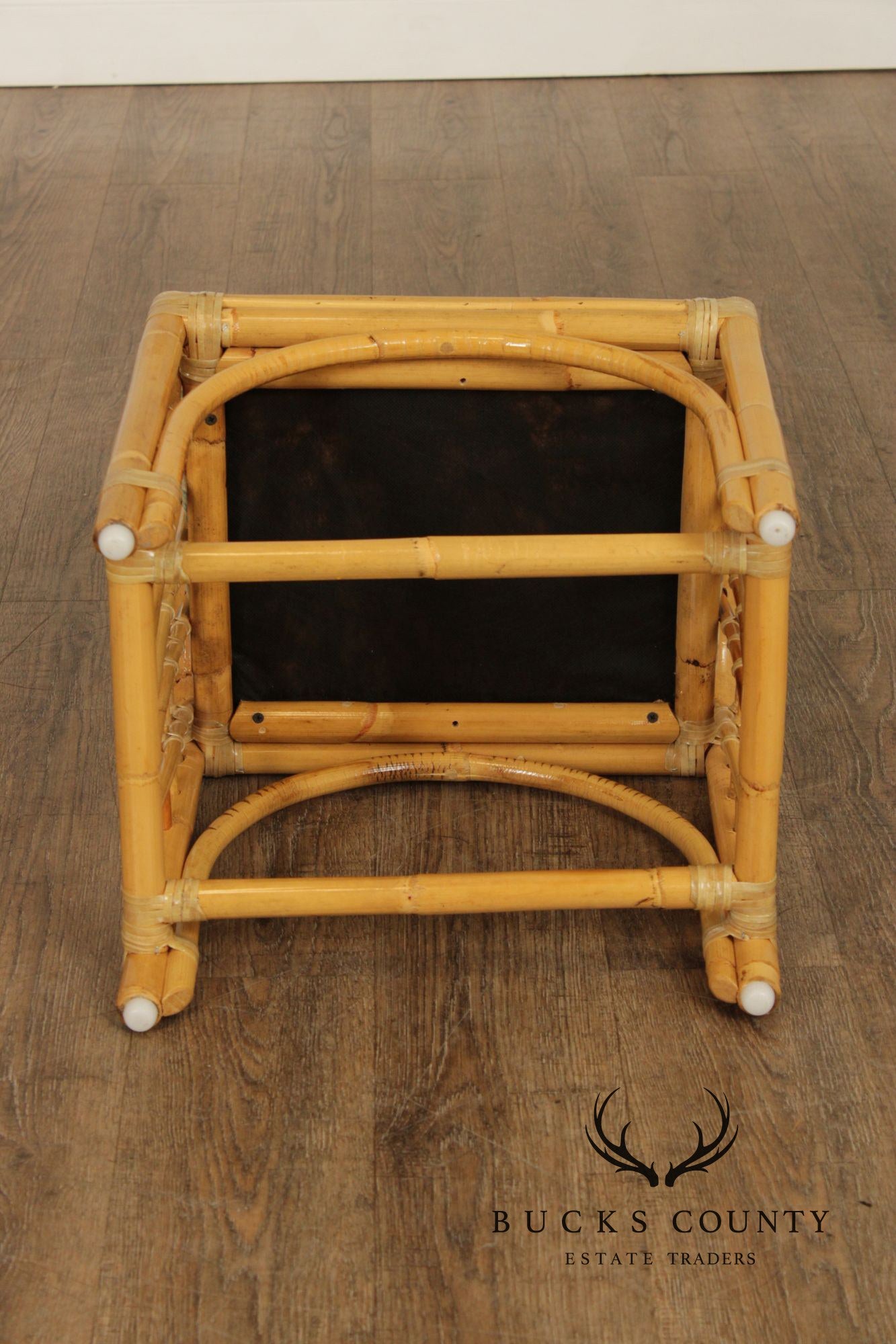 Vintage Hollywood Regency Bamboo Bench