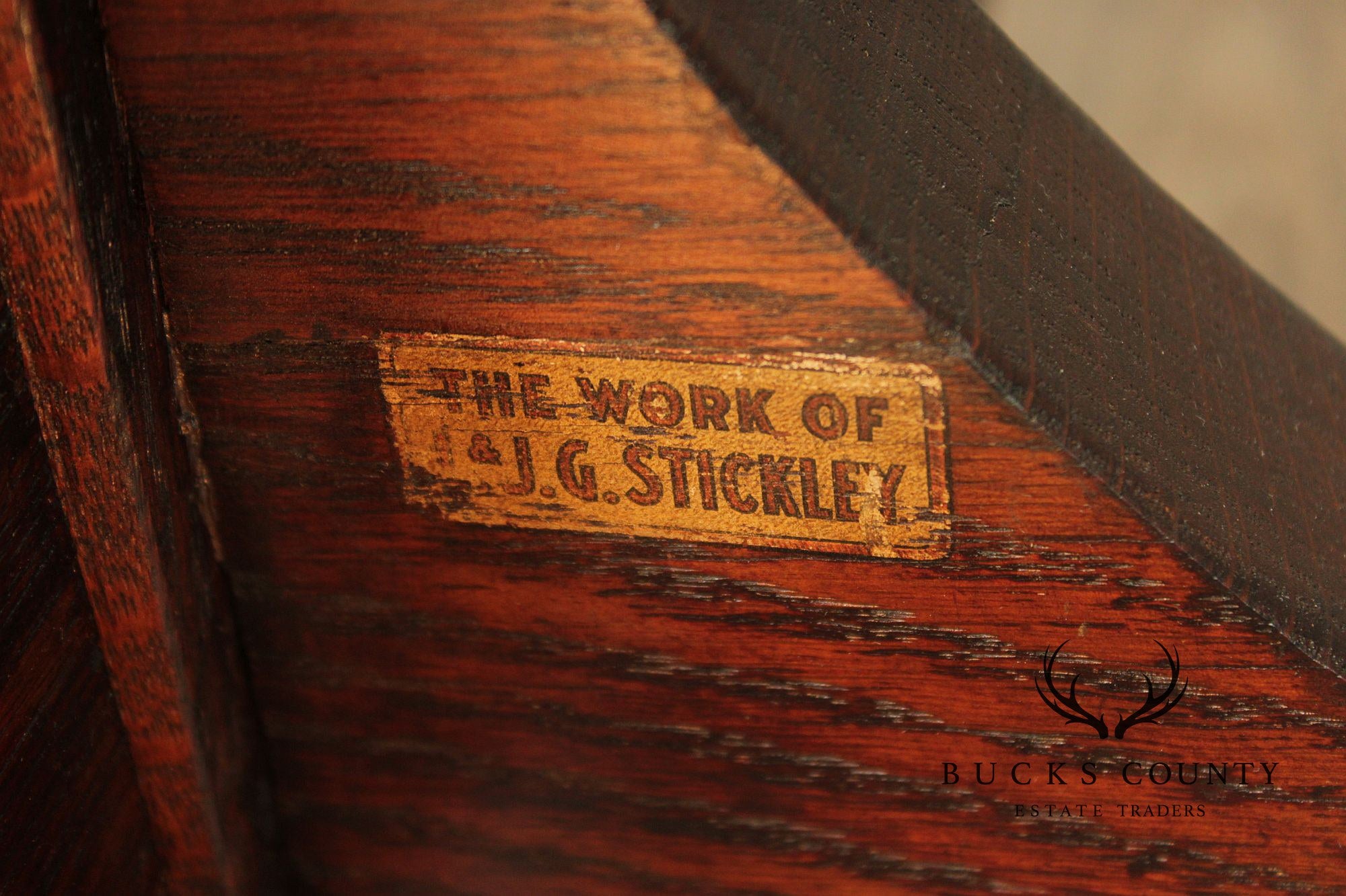 Antique L. & J.G. Stickley Mission Oak Coat Rack Hall Tree