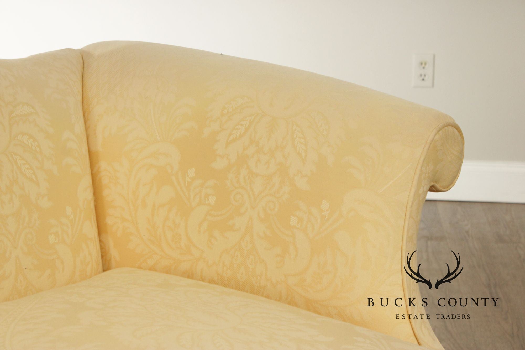 Southwood Mahogany Chippendale Style Upholstered Camelback Sofa