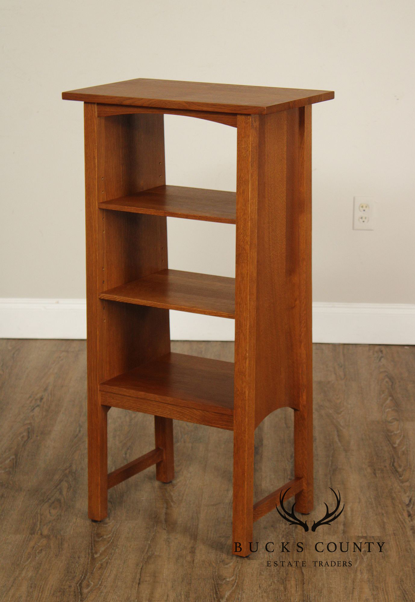 Stickley Mission Collection Oak Open Bookcase Library Stand