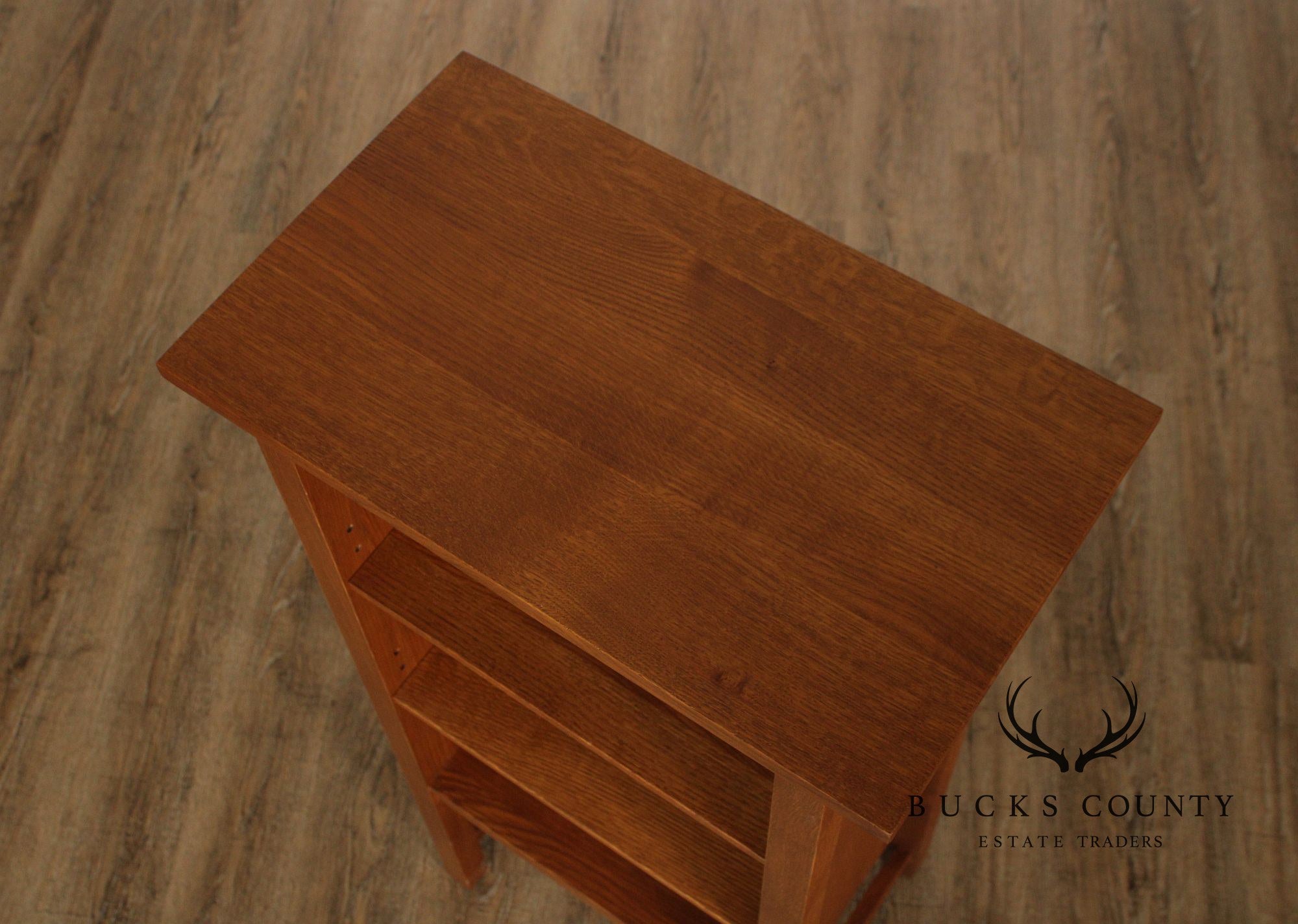 Stickley Mission Collection Oak Open Bookcase Library Stand