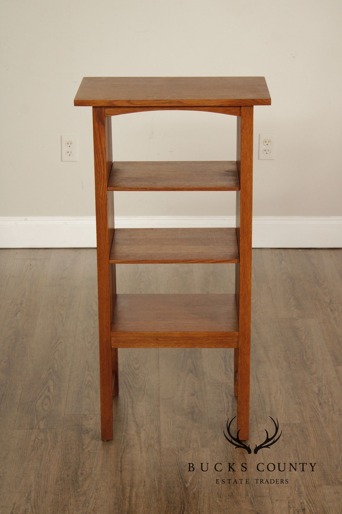 Stickley Mission Collection Oak Open Bookcase Library Stand