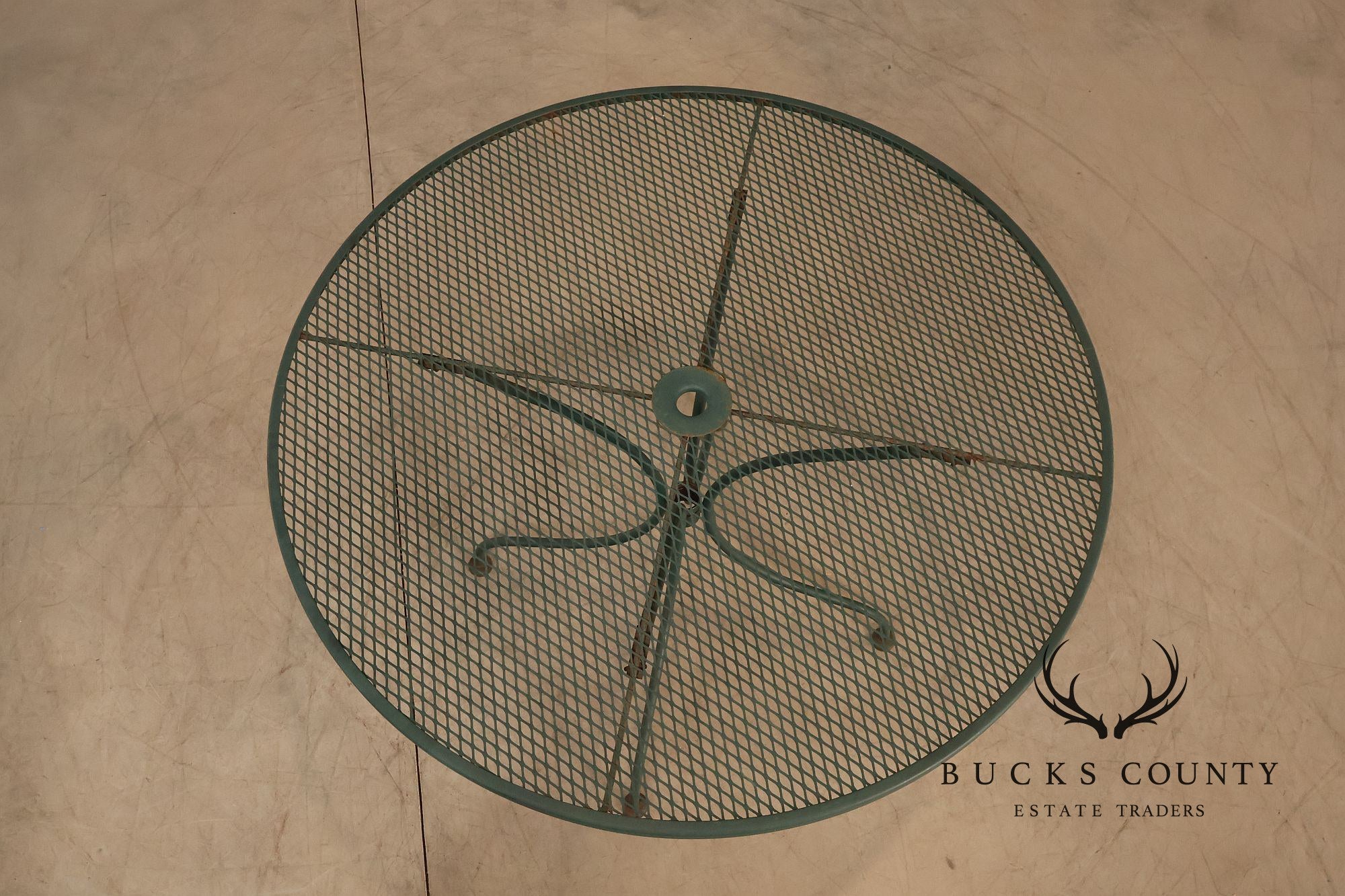 Wrought Iron Vintage Round Patio Table And Four Chairs Set