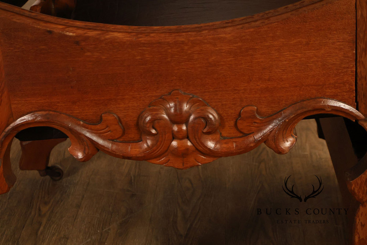 Antique Victorian Carved Walnut Reclining Armchair