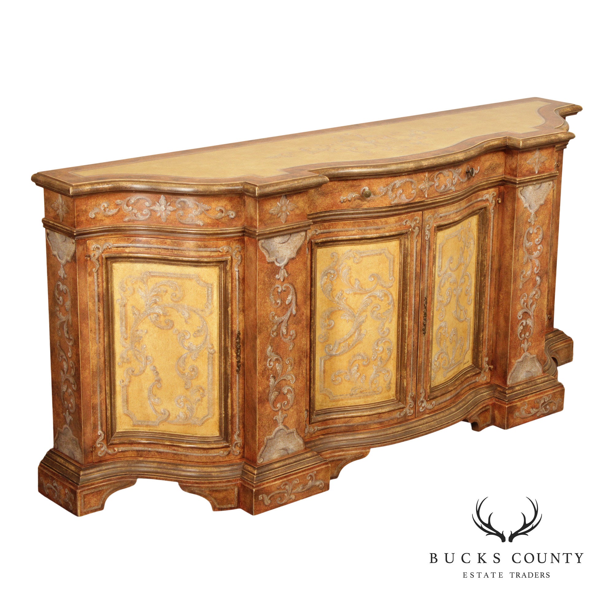 Decorative Crafts Inc Italian Style Hand Painted Credenza Sideboard