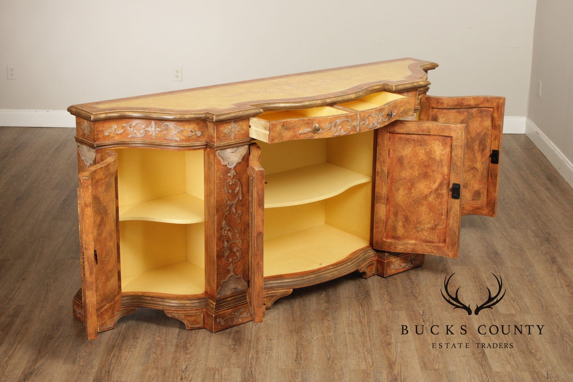 Decorative Crafts Inc Italian Style Hand Painted Credenza Sideboard