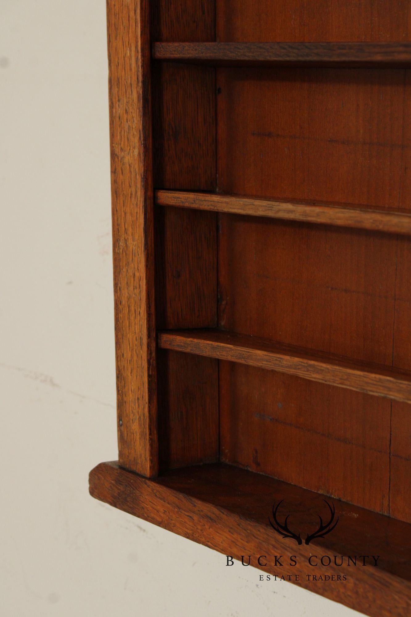Oliver L. Briggs & Son Antique American Oak Billiards Shelf Cabinet