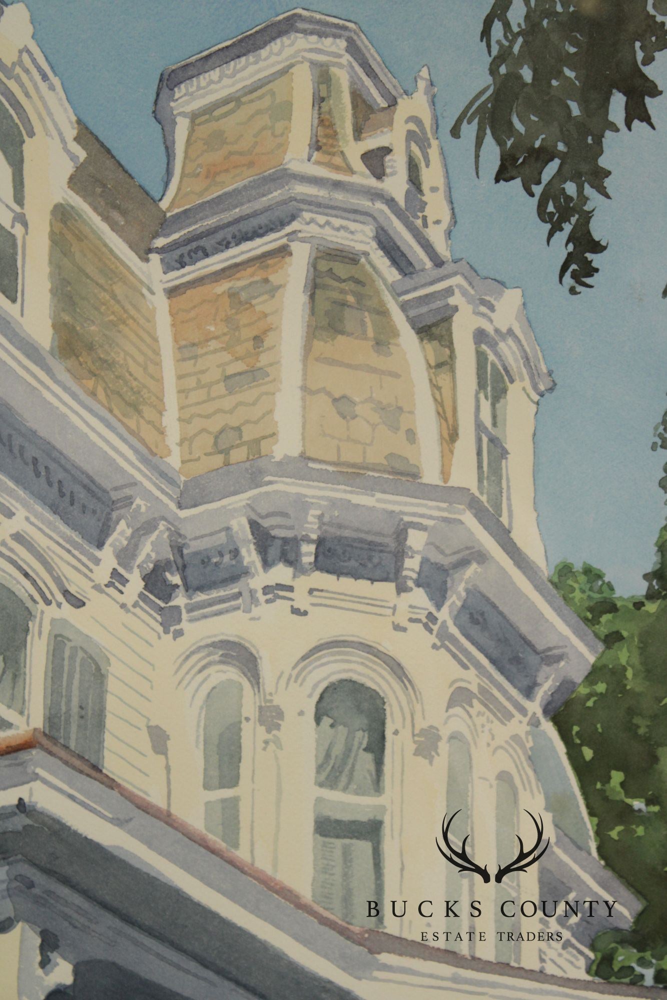 Signed Watercolor Painting, The Mansion Inn, New Hope, PA