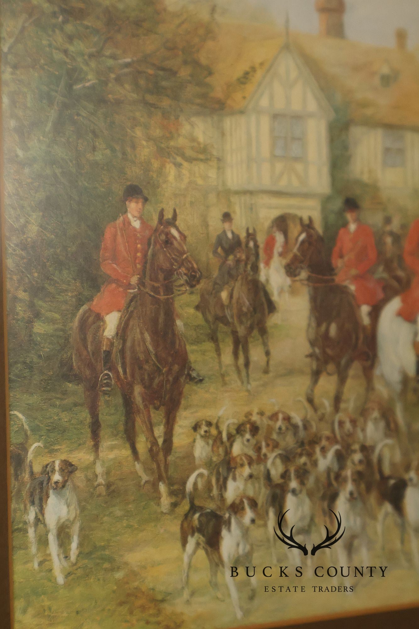 Set of Four Vintage Fox Hunt Scene Framed Prints