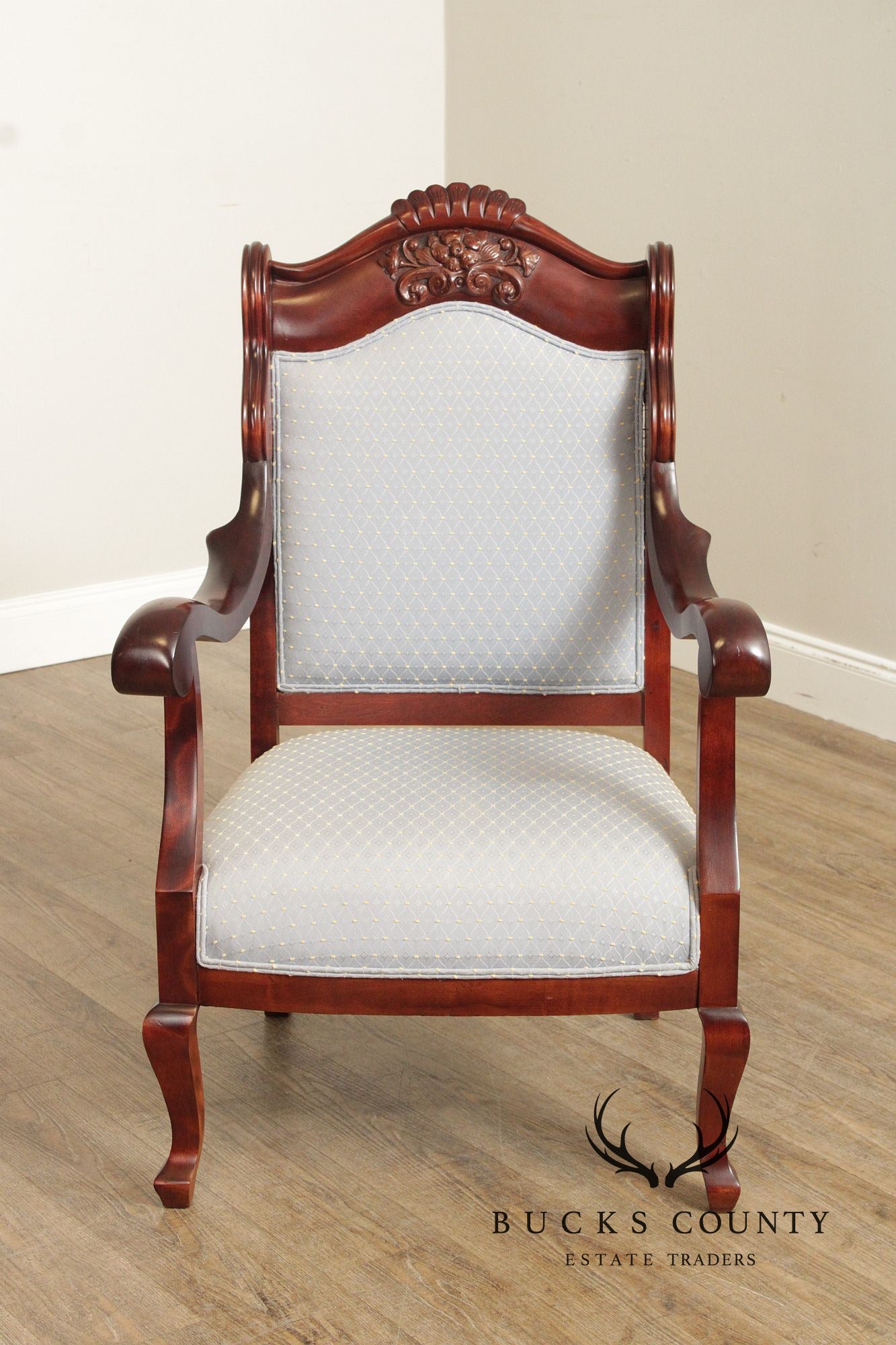 Antique Victorian Mahogany Set Of Two Parlor Chairs