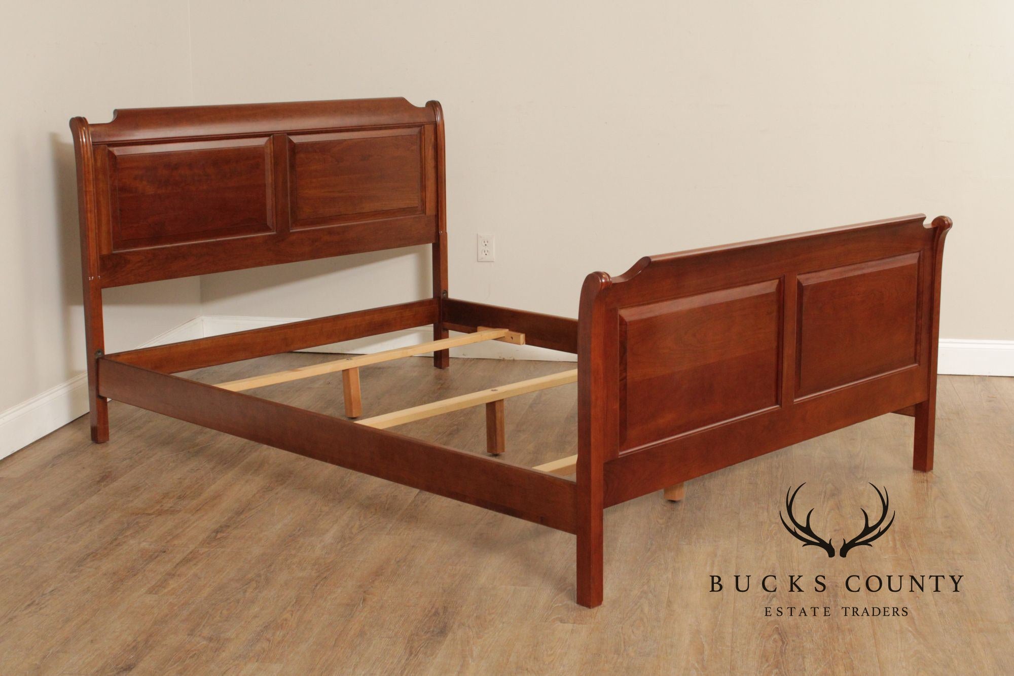 Stickley Cherry Queen Size Sleigh Bed