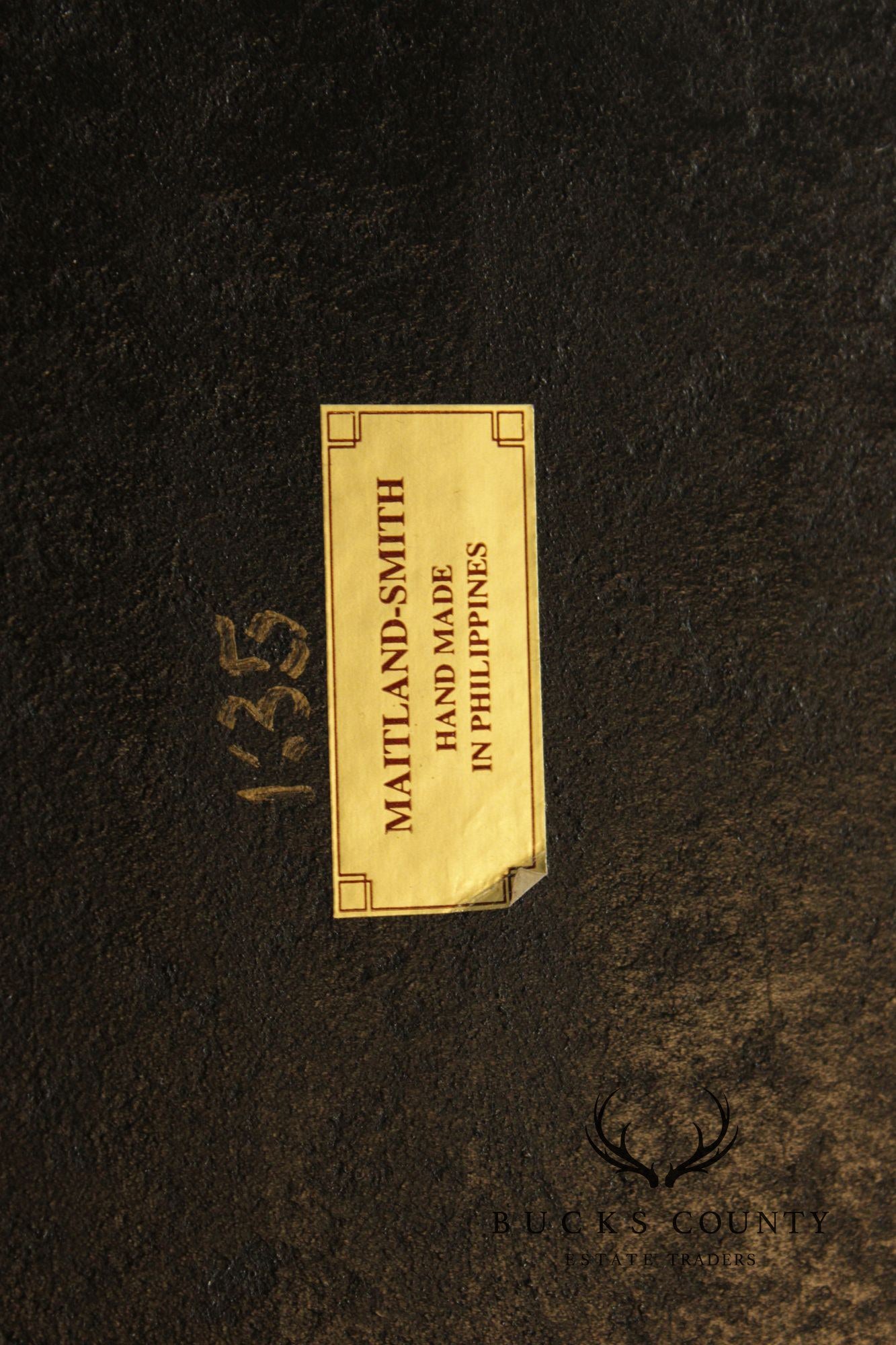 Maitland Smith Georgian Style Tooled Leather Executive Partner Desk