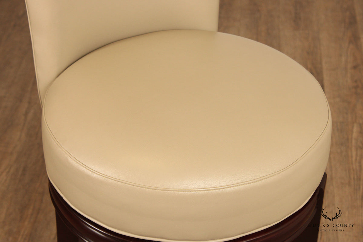 Designmaster Set Of Four 'Danbury' Leather Swivel Bar Stools