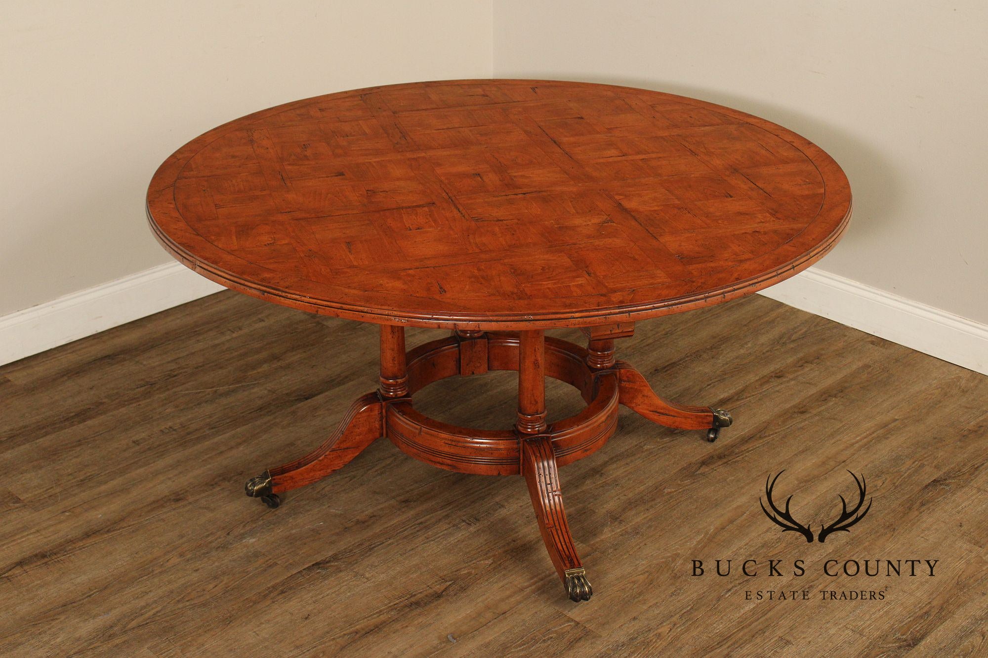 Guy Chaddock Expandable Round Pedestal Dining Table