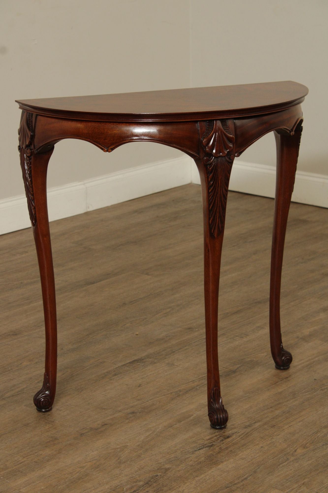 American Federal Style Mahogany Demilune Console Table