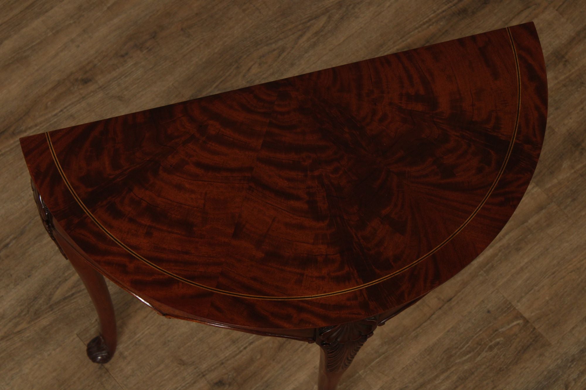 American Federal Style Mahogany Demilune Console Table