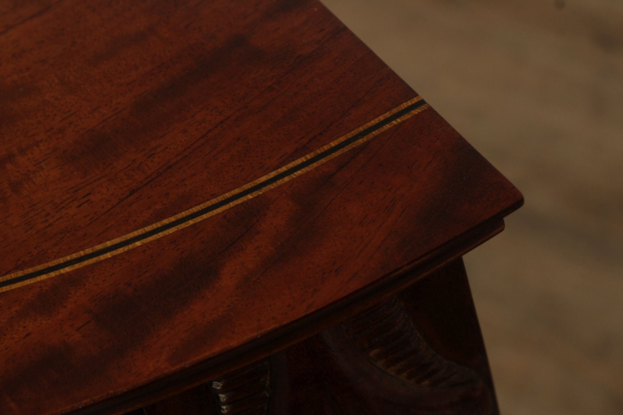 American Federal Style Mahogany Demilune Console Table