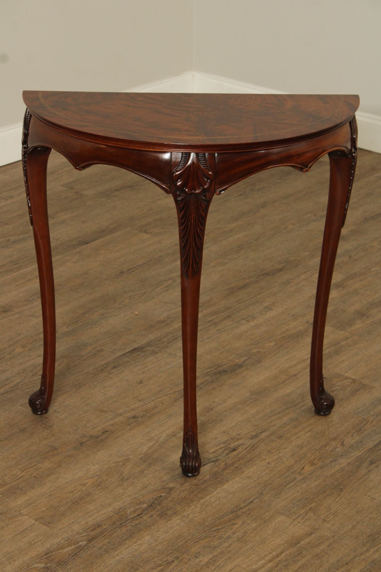 American Federal Style Mahogany Demilune Console Table