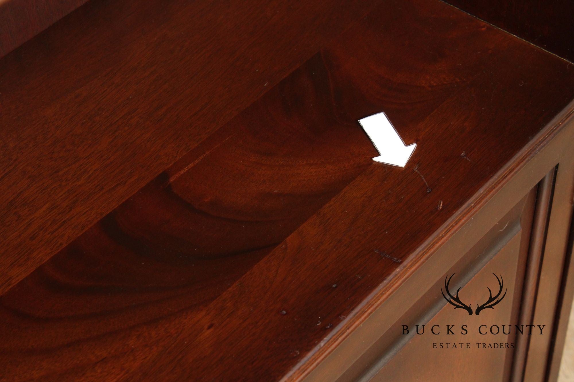 Mahogany Tall Open Bookcase With Lower Cabinet