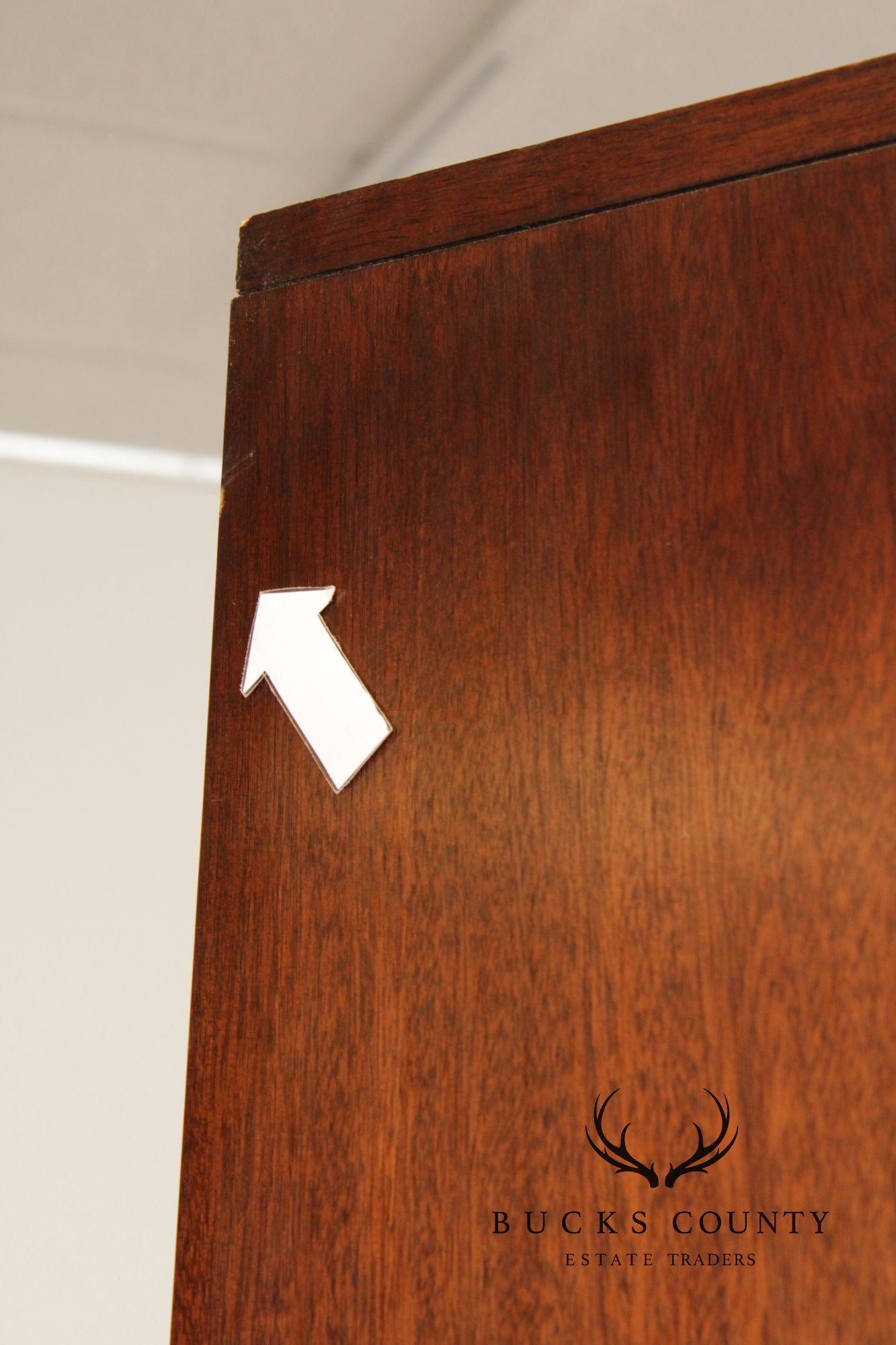 Mahogany Tall Open Bookcase With Lower Cabinet