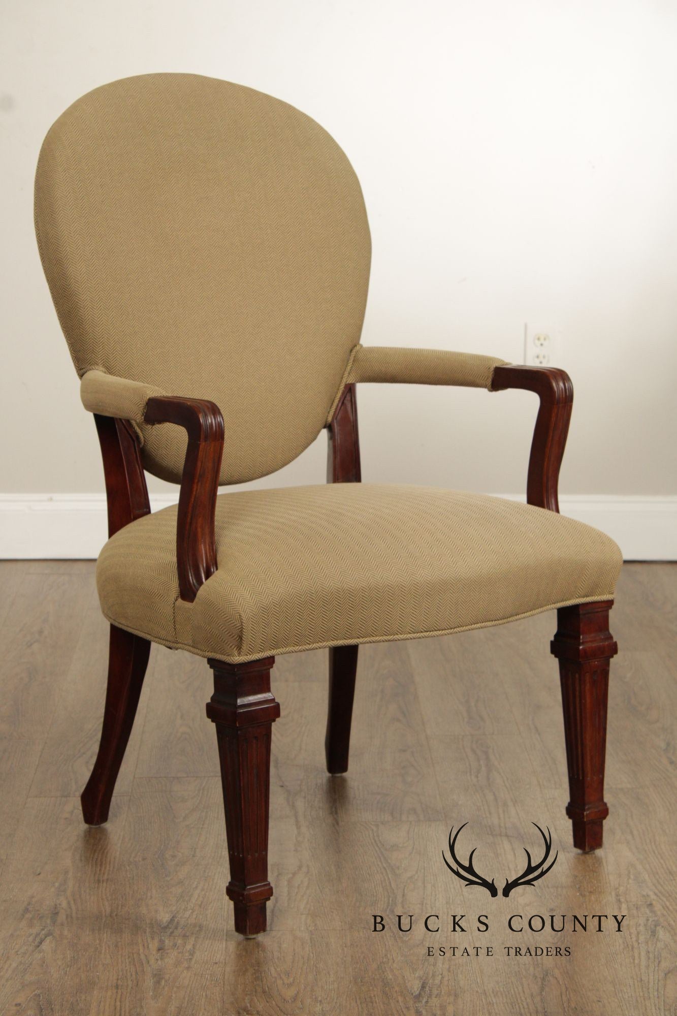 Century Furniture Italian Neoclassical Style Carved Frame Armchair