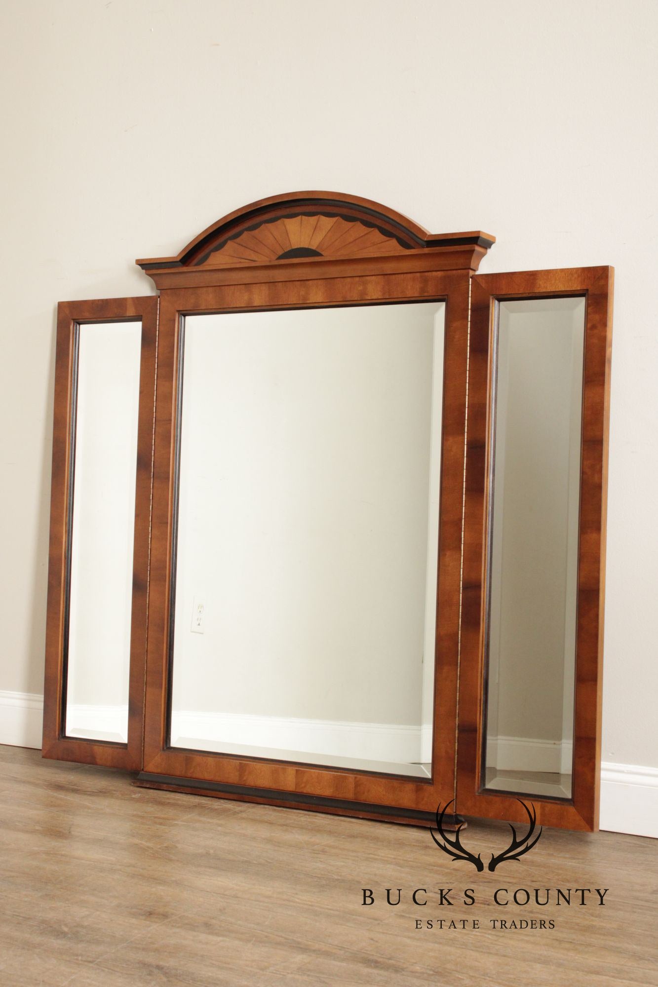 Century Furniture Empire Style Inlaid Tri-Fold Mirror