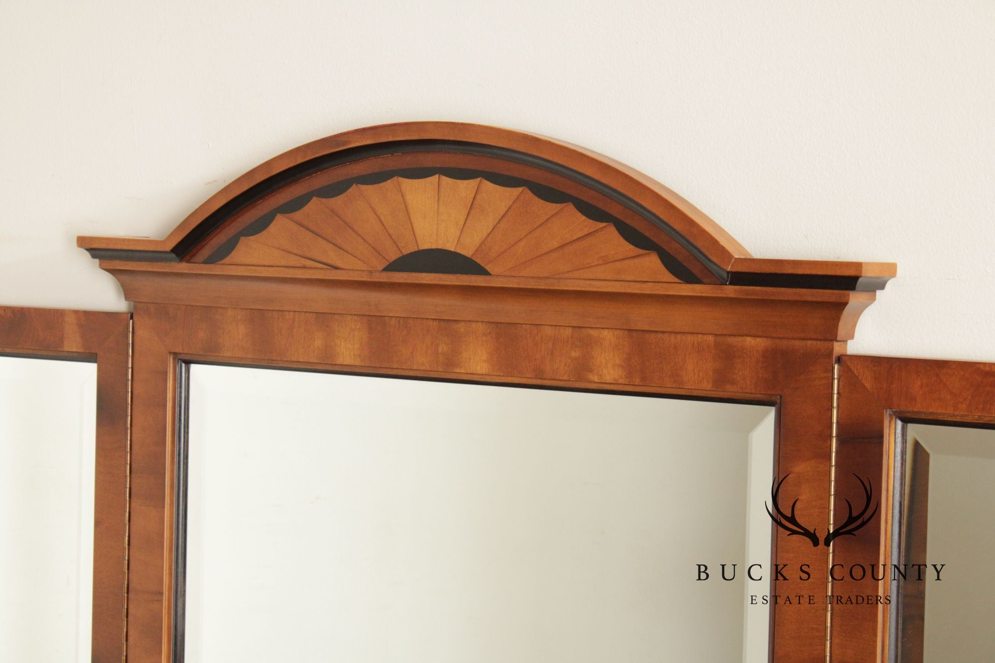 Century Furniture Empire Style Inlaid Tri-Fold Mirror